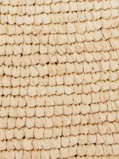 Beige Raffia Tote Bag with logo | Rabanne Store