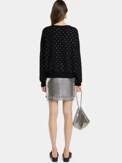 BLACK CRYSTAL-EMBELLISHED SWEATER IN WOOL | Rabanne Outlet