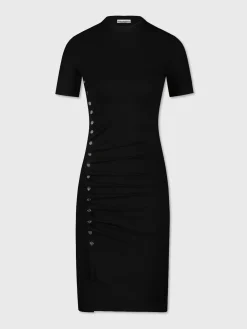 Black drapé pression mini dress | Rabanne Shop
