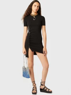 Black drapé pression mini dress | Rabanne Shop