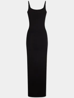 black drapé pression sleevless dress | Rabanne Fashion