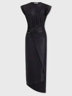 Black draped dress with signature piercing | Rabanne Cheap