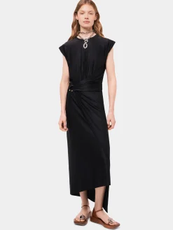 Black draped dress with signature piercing | Rabanne Cheap