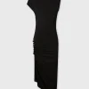 Black draped pression dress in jersey | Rabanne Cheap
