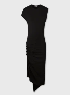 Black draped pression dress in jersey | Rabanne Cheap
