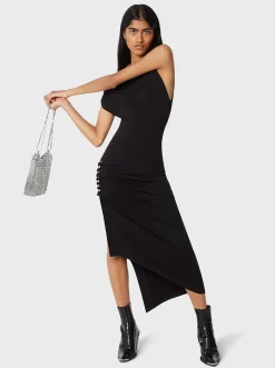 Black draped pression dress in jersey | Rabanne Cheap