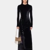 BLACK LONG DRAPED DRESS IN VELVET | Rabanne Cheap
