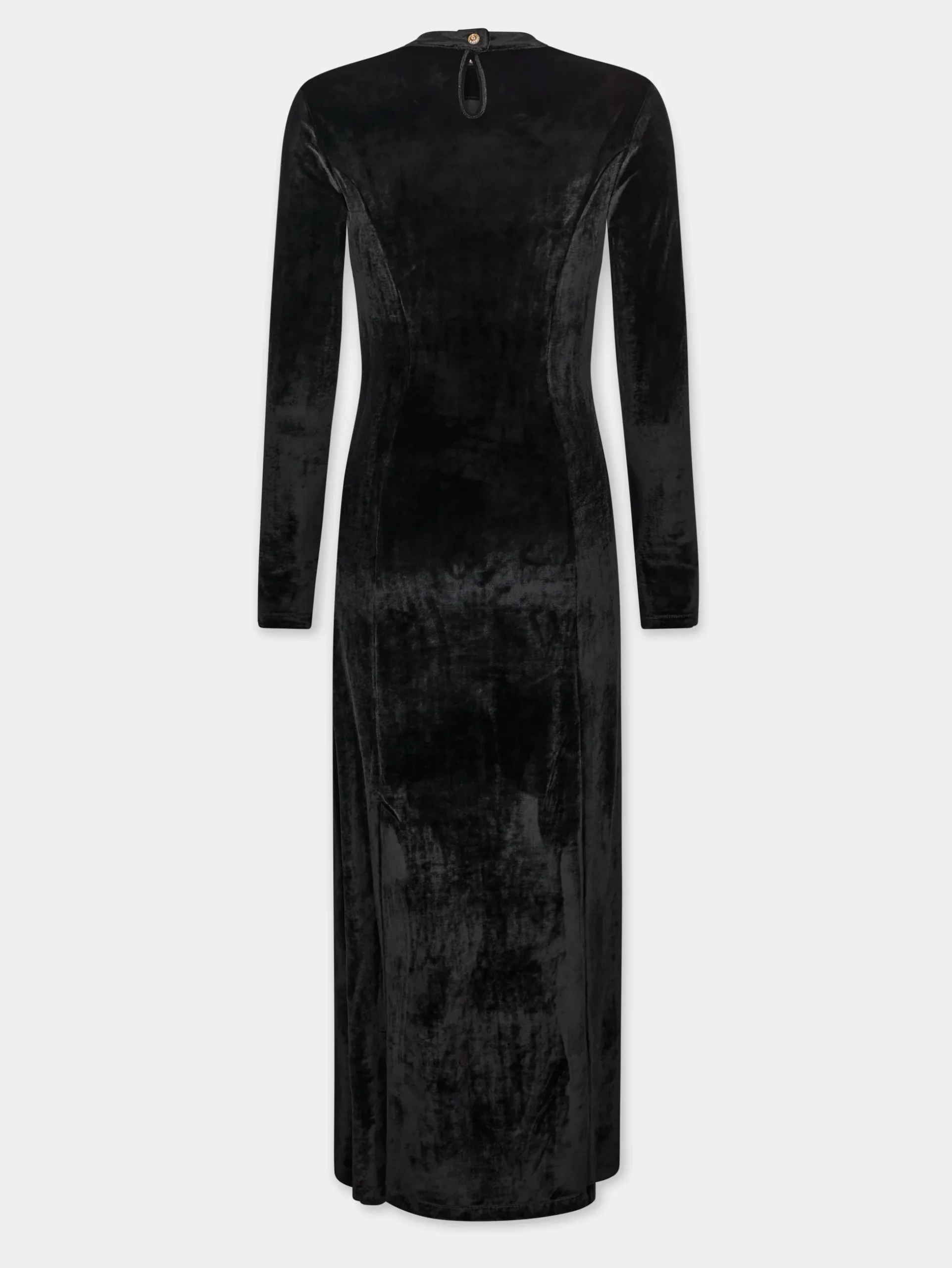 BLACK LONG DRAPED DRESS IN VELVET | Rabanne Cheap