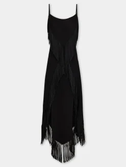 BLACK LONG DRESS IN CREPE | Rabanne Best