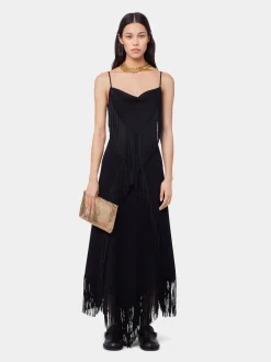 BLACK LONG DRESS IN CREPE | Rabanne Best