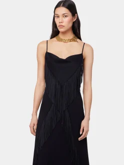 BLACK LONG DRESS IN CREPE | Rabanne Best