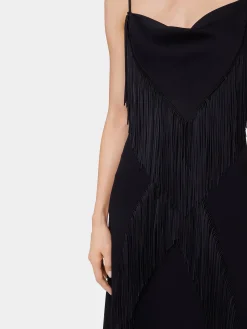 BLACK LONG DRESS IN CREPE | Rabanne Best