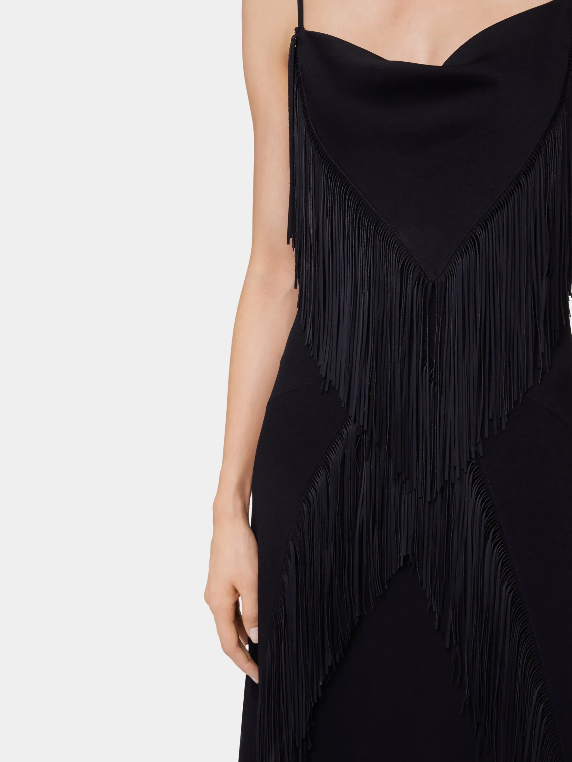 BLACK LONG DRESS IN CREPE | Rabanne Best