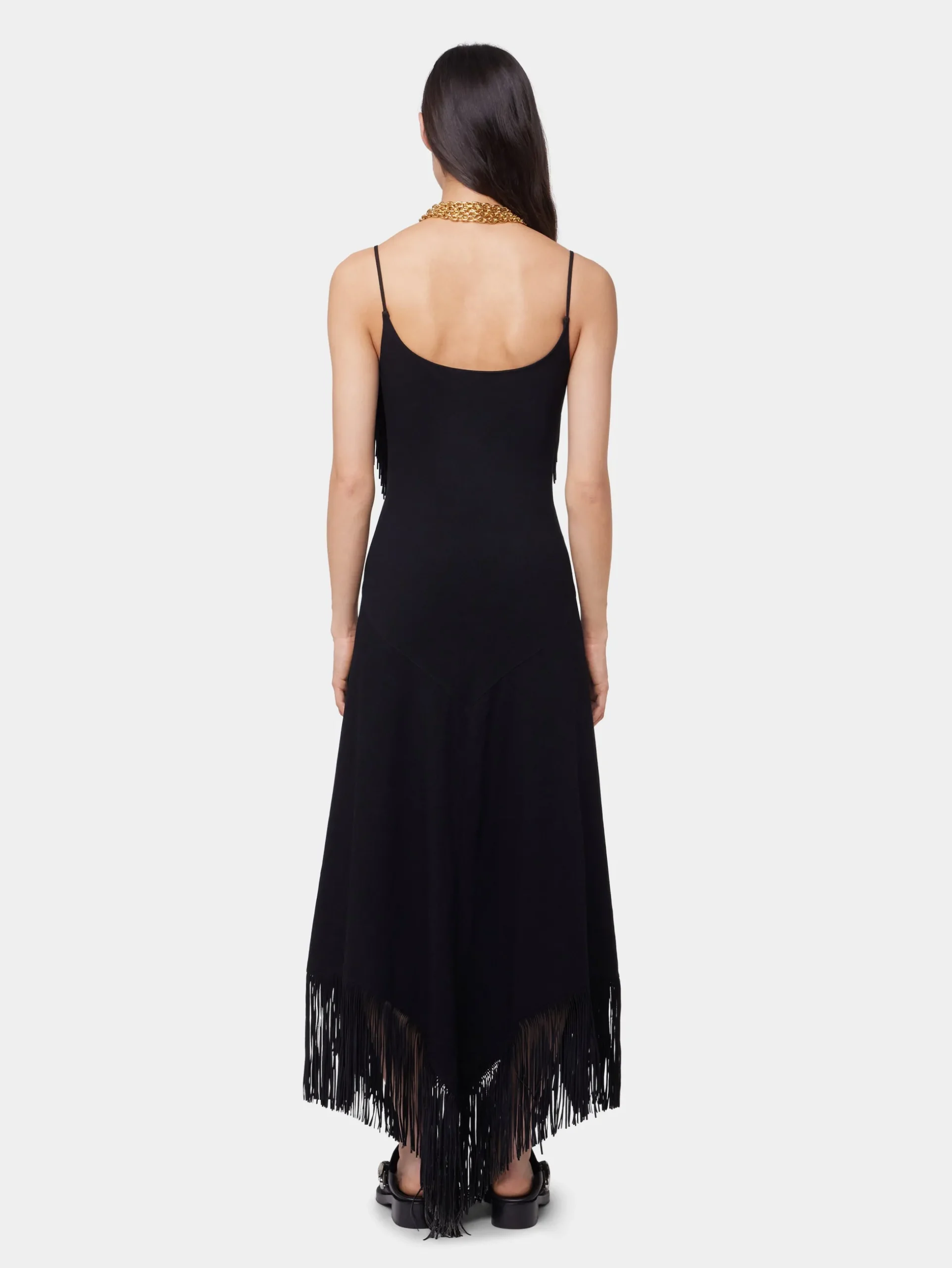 BLACK LONG DRESS IN CREPE | Rabanne Best