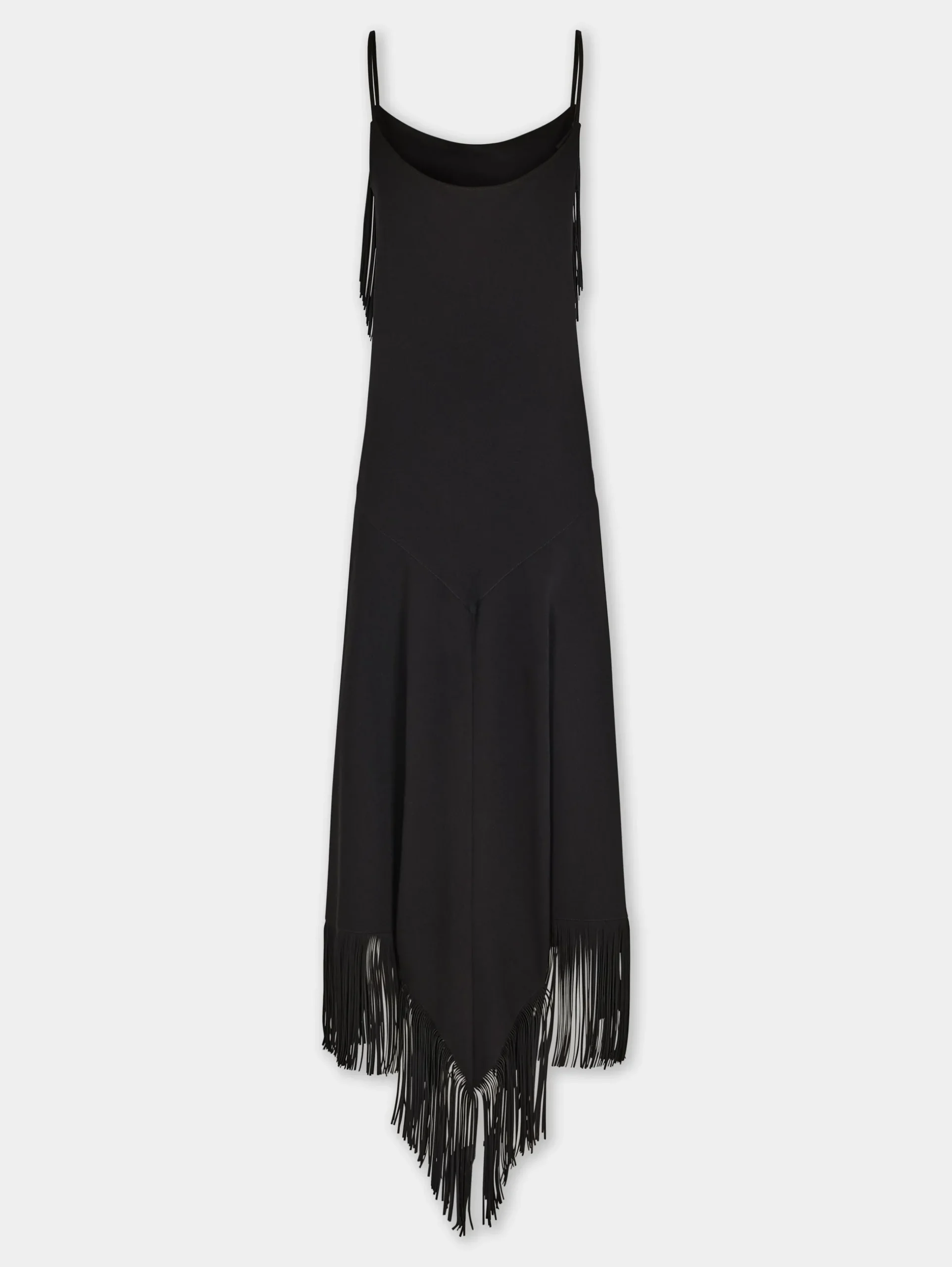 BLACK LONG DRESS IN CREPE | Rabanne Best