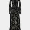 BLACK LONG DRESS IN LACE | Rabanne Flash Sale