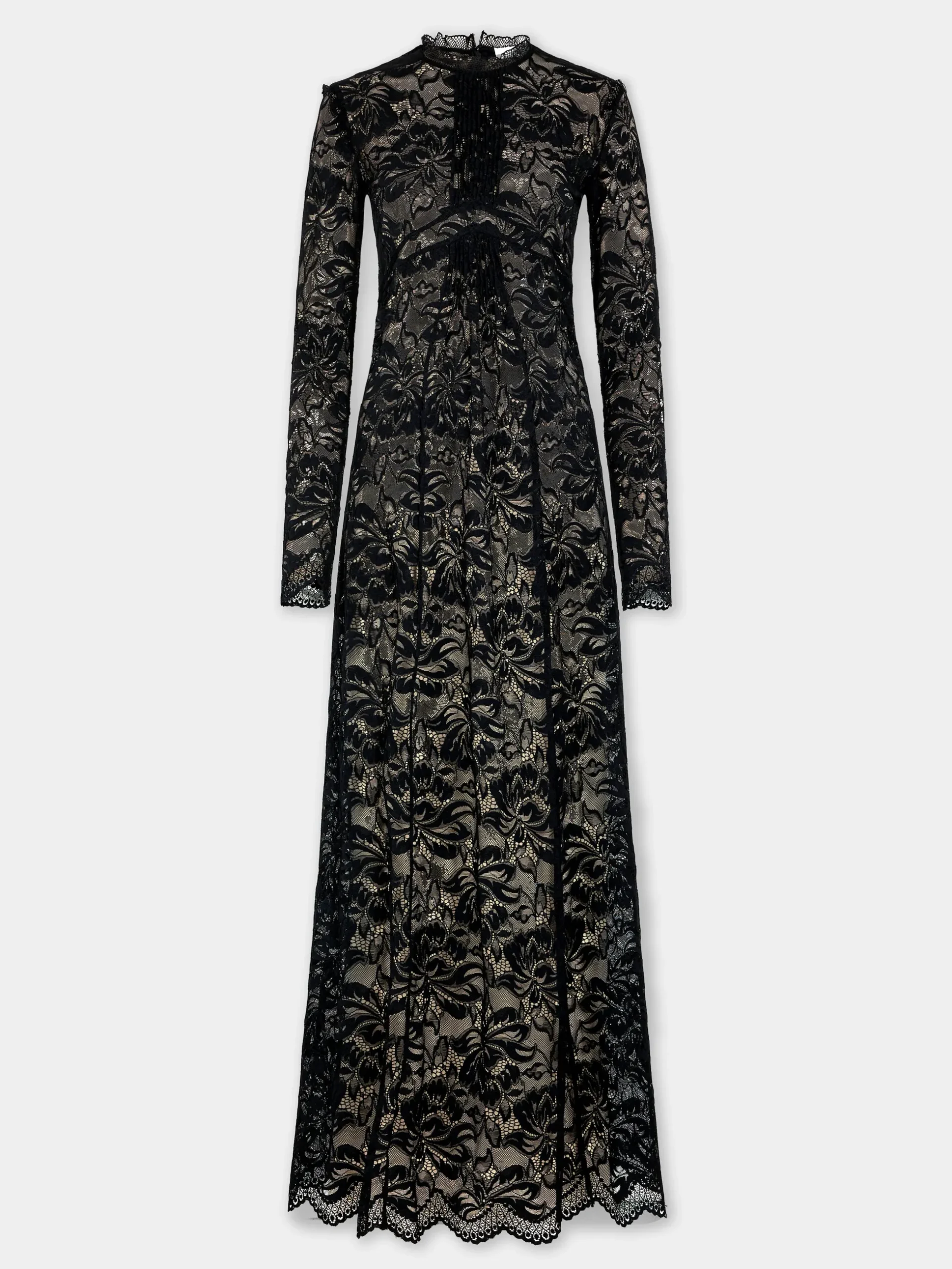 BLACK LONG DRESS IN LACE | Rabanne Flash Sale