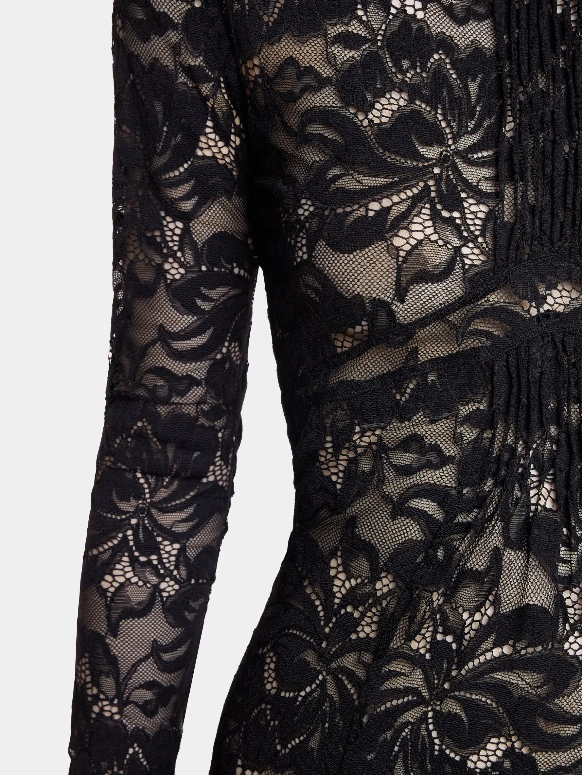 BLACK LONG DRESS IN LACE | Rabanne Flash Sale