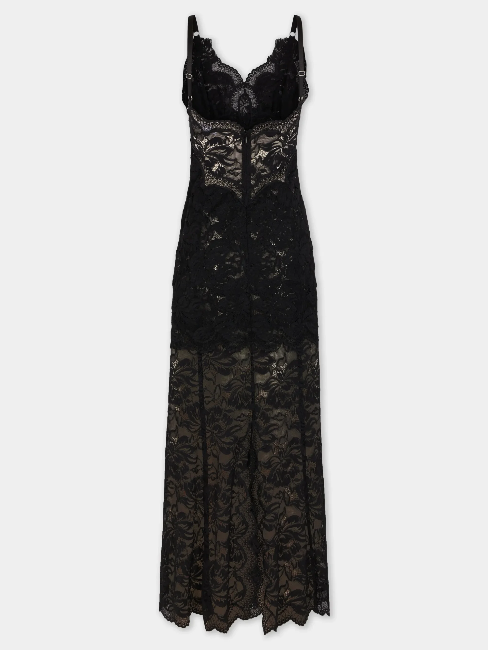 BLACK LONG DRESS IN LACE | Rabanne Discount