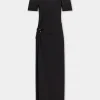 BLACK LONG PIERCING DRESS IN COTTON JERSEY | Rabanne Best Sale