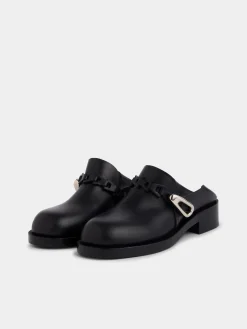 black MULES IN SMOOTH LEATHER | Rabanne Cheap