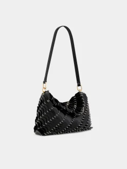 BLACK PACO SHOULDER CLUTCH IN CALFSKIN LEATHER | Rabanne Flash Sale