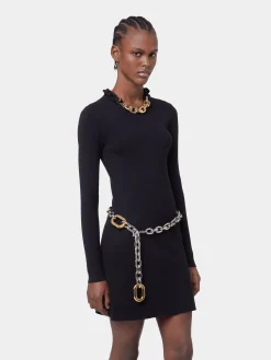 BLACK SHORT KNITTED DRESS | Rabanne Hot