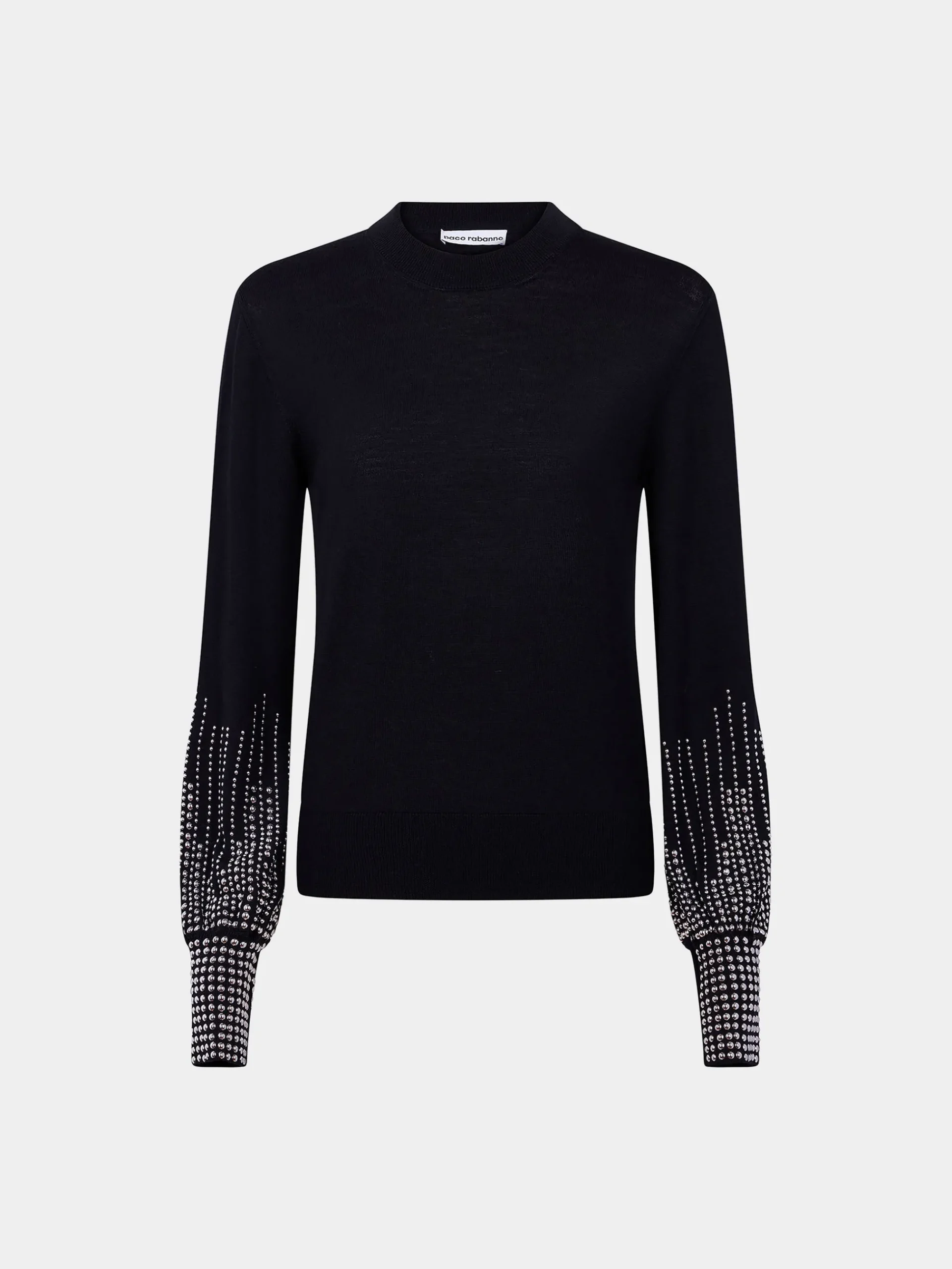 Black stud-cuffs wool jumper | Rabanne Online