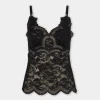 BLACK TANK TOP IN LACE | Rabanne Online