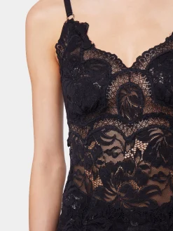 BLACK TANK TOP IN LACE | Rabanne Online