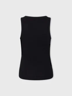 Black tank top with signature piercing | Rabanne Flash Sale