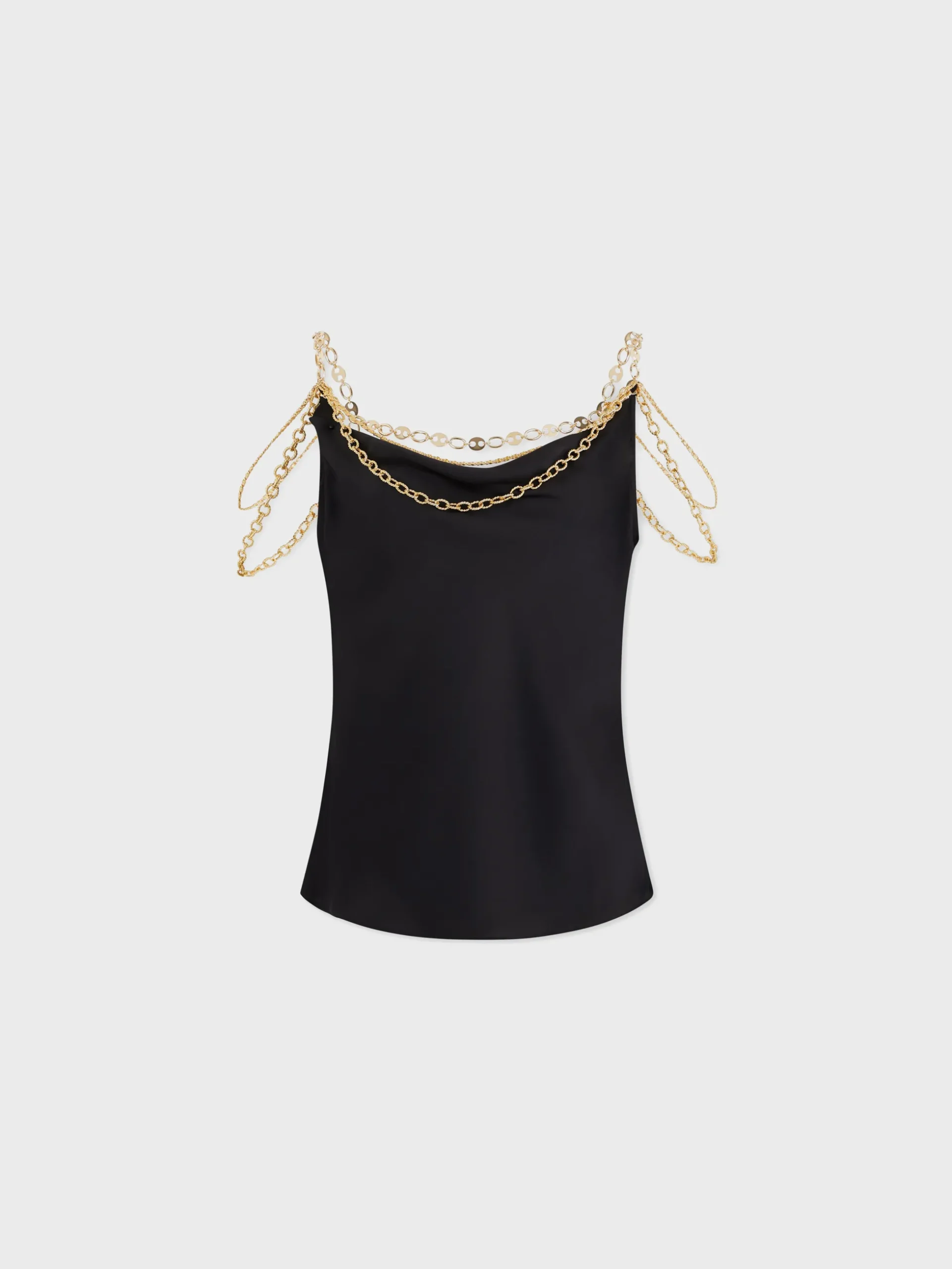 Black top embellished with "Eight" signature chain | Rabanne Shop