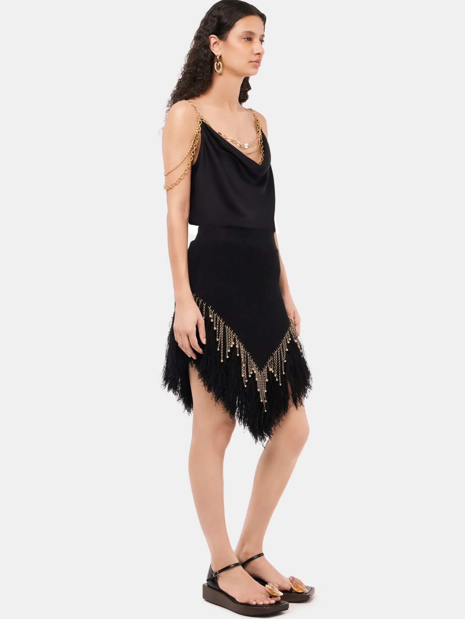 Black top embellished with "Eight" signature chain | Rabanne Shop