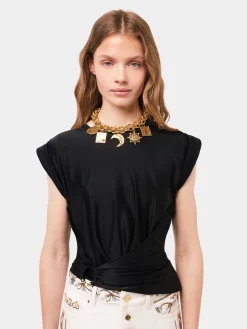 Black top with signature piercing | Rabanne Cheap