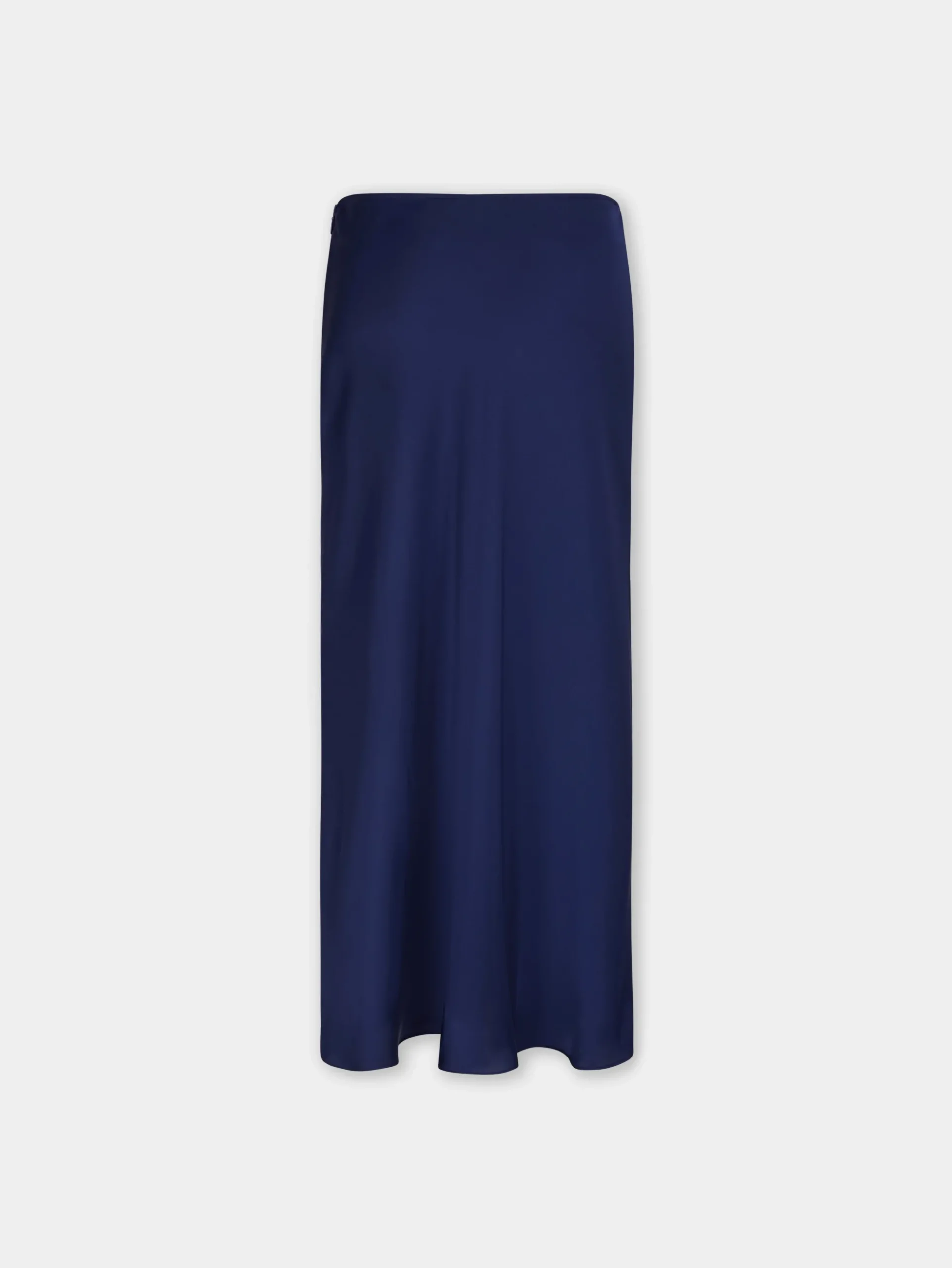 BLUE NAVY LONG SKIRT IN SATIN | Rabanne Best Sale