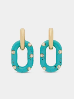 BLUE XL LINK OVERSIZED PALM SPRING EARRINGS | Rabanne Best Sale