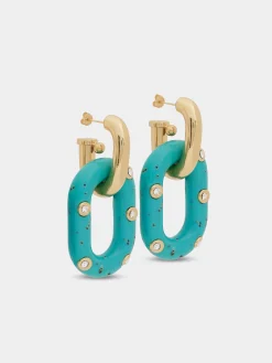 BLUE XL LINK OVERSIZED PALM SPRING EARRINGS | Rabanne Best Sale