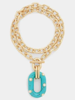 BLUE XL LINK PALM SPRING NECKLACE | Rabanne Shop