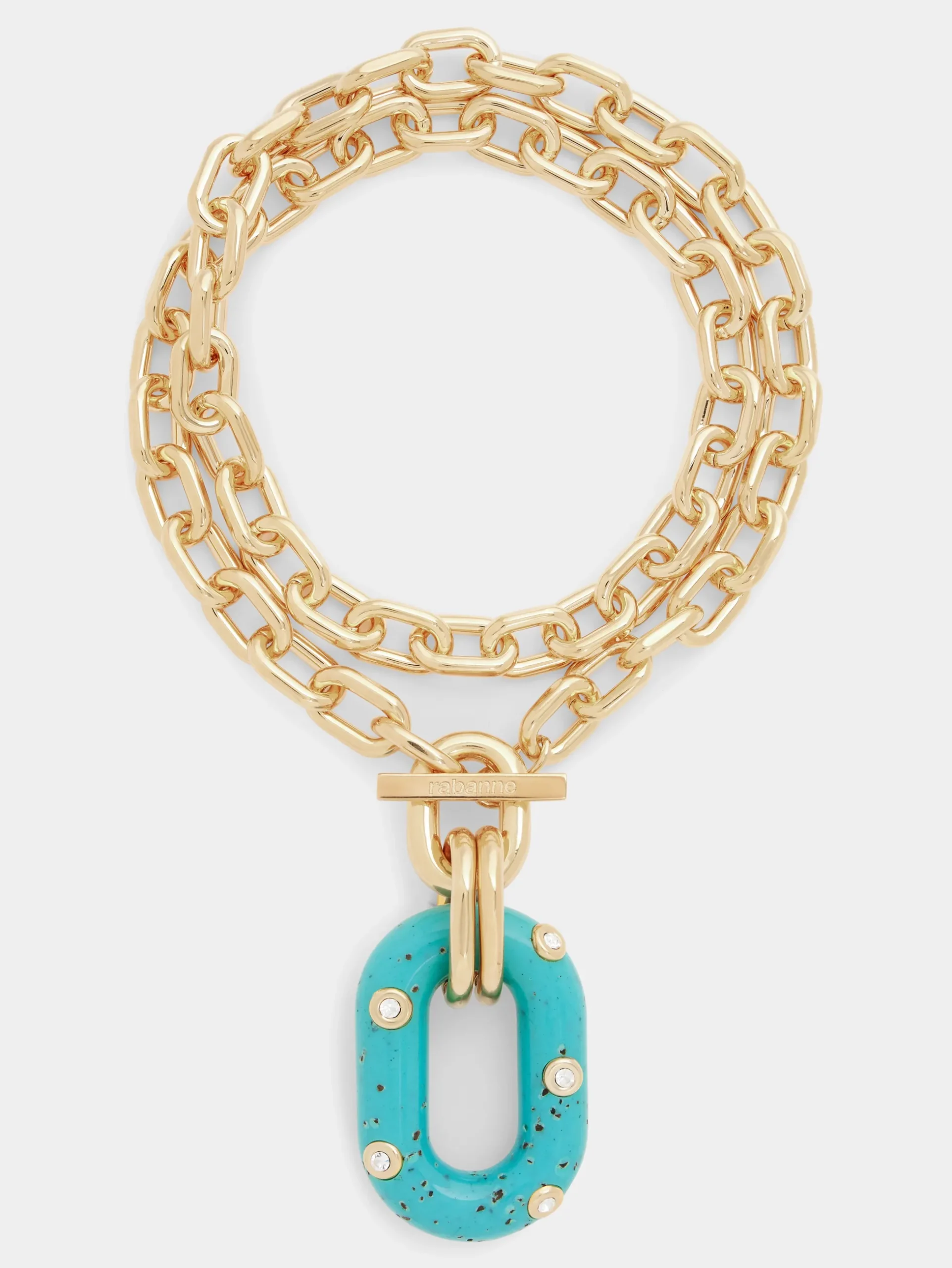 BLUE XL LINK PALM SPRING NECKLACE | Rabanne Shop