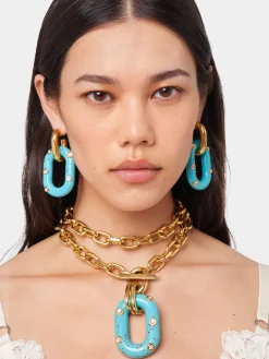 BLUE XL LINK PALM SPRING NECKLACE | Rabanne Shop