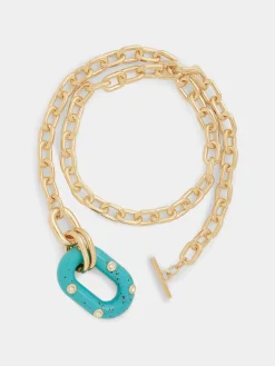 BLUE XL LINK PALM SPRING NECKLACE | Rabanne Shop