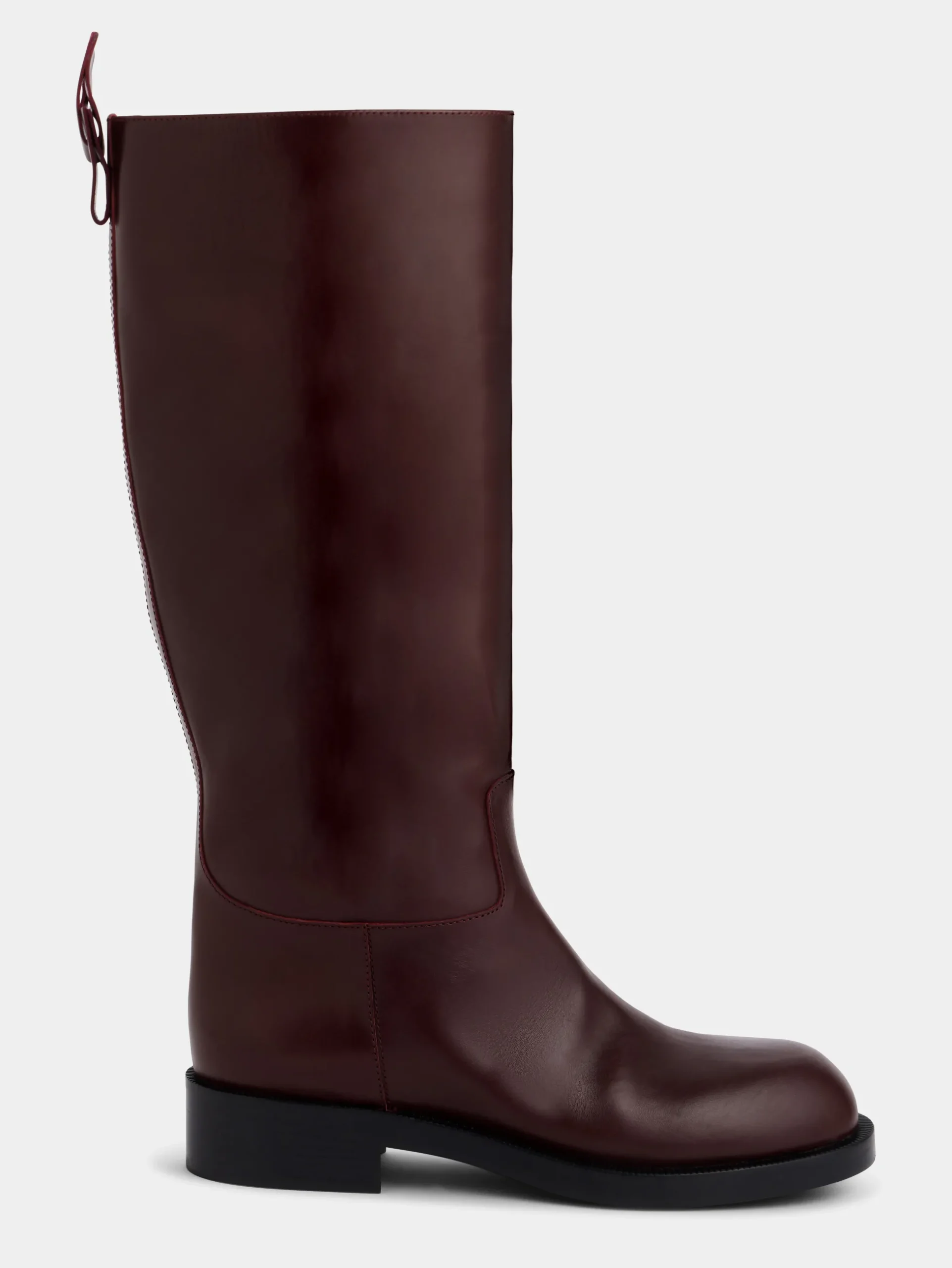 Burgundy BOOTS IN SMOOTH LEATHER | Rabanne Fashion
