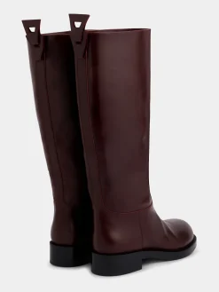 Burgundy BOOTS IN SMOOTH LEATHER | Rabanne Fashion