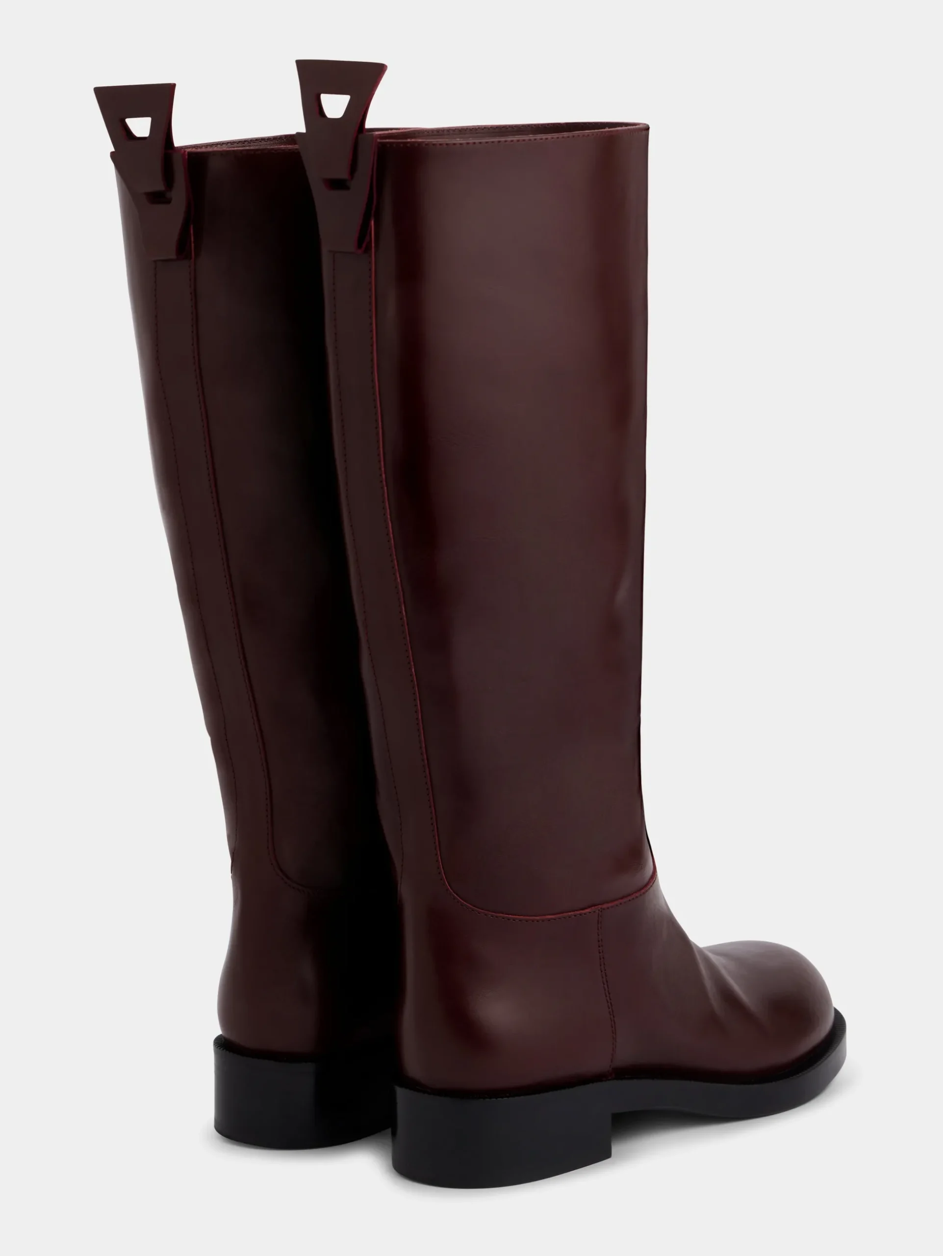 Burgundy BOOTS IN SMOOTH LEATHER | Rabanne Fashion