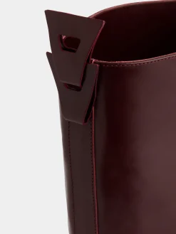 Burgundy BOOTS IN SMOOTH LEATHER | Rabanne Fashion