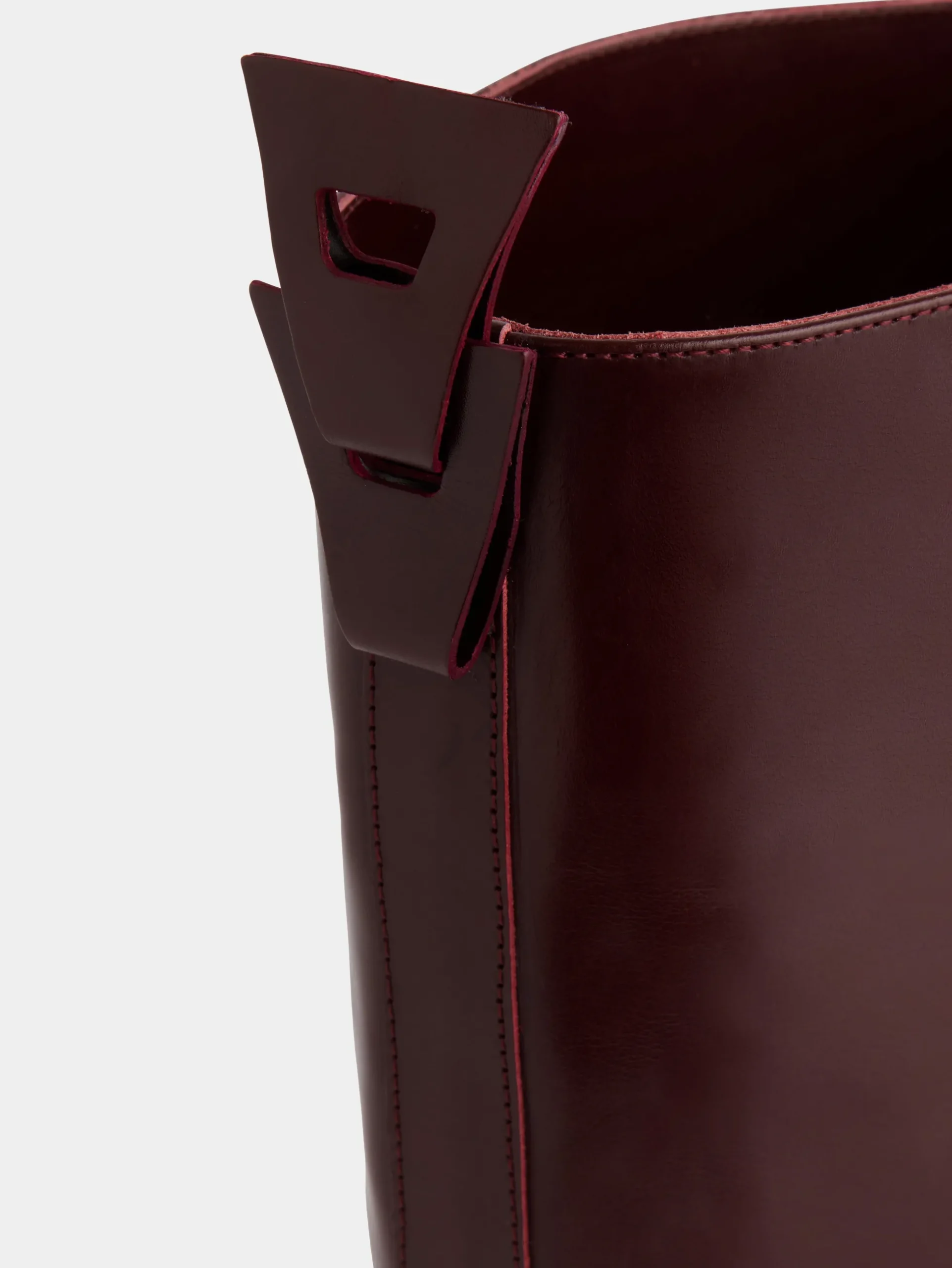 Burgundy BOOTS IN SMOOTH LEATHER | Rabanne Fashion