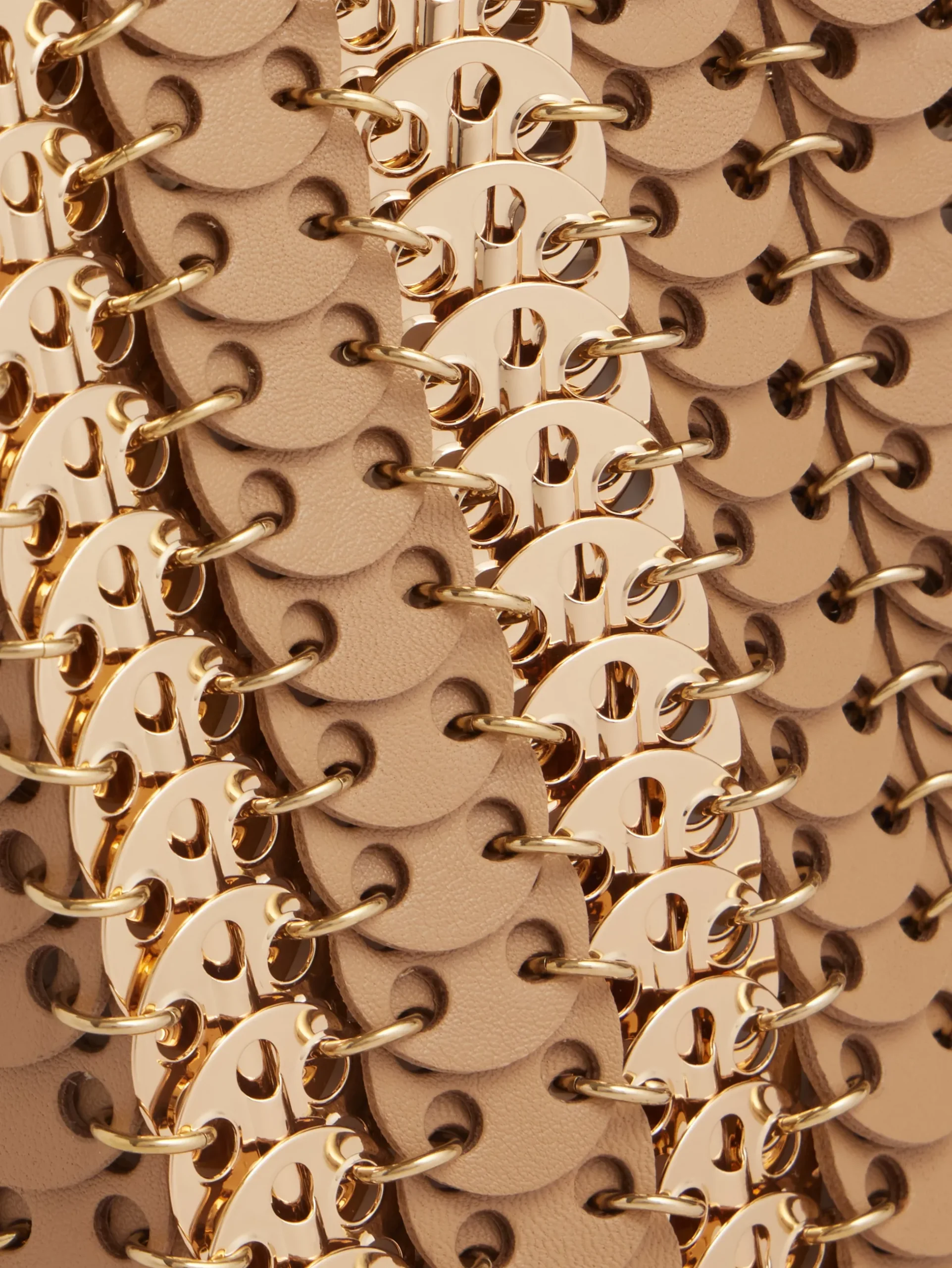 CAMEL 1969 SQUARE BAG IN METAL AND LEATHER MIX | Rabanne Clearance