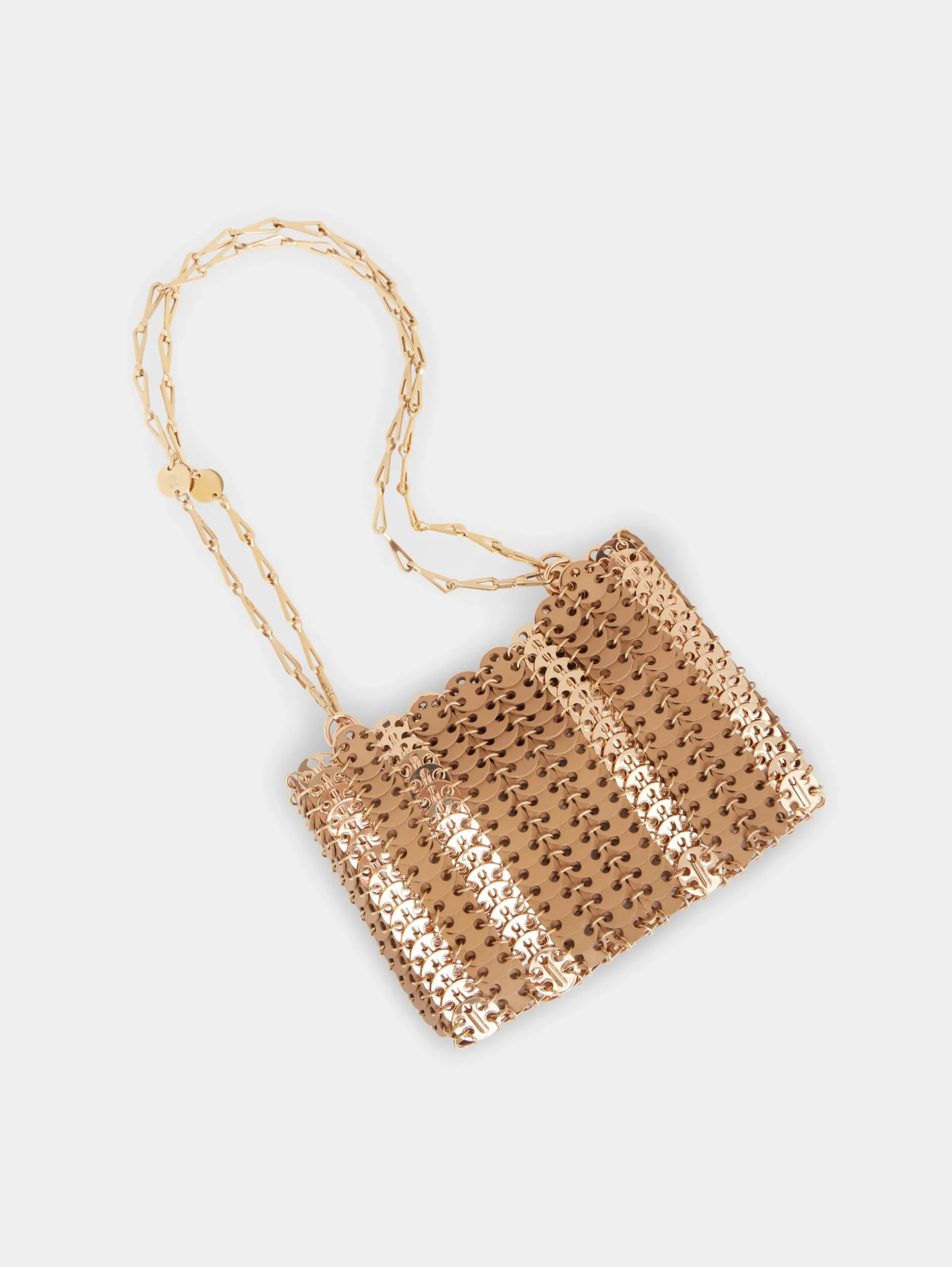 CAMEL 1969 SQUARE BAG IN METAL AND LEATHER MIX | Rabanne Clearance