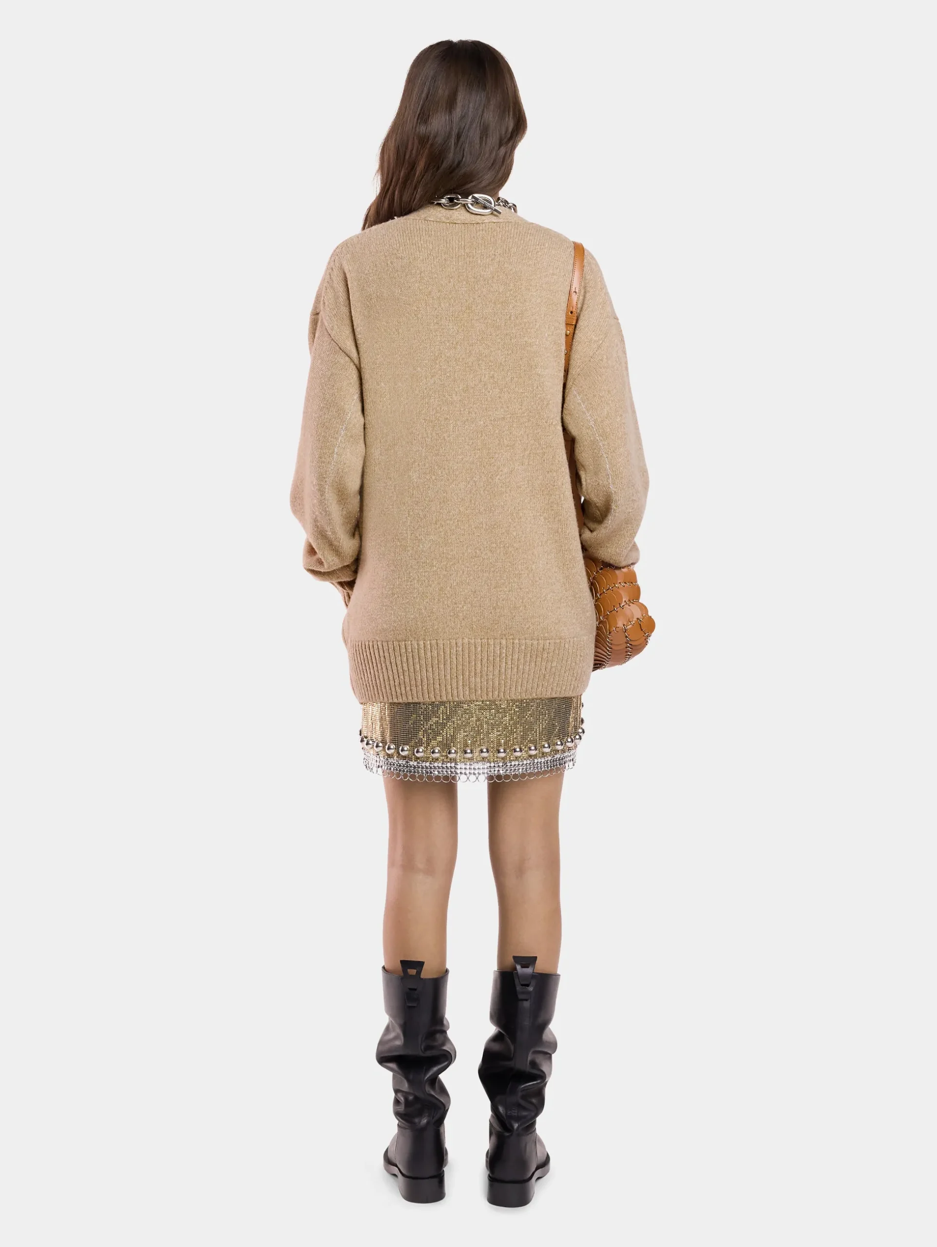 CARDIGAN JACKET IN WOOL AND CASHMERE | Rabanne Hot
