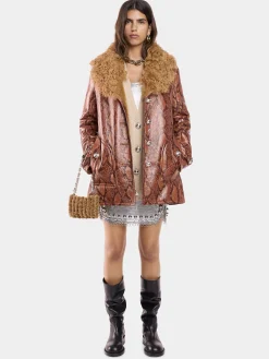 COAT IN PYTHON-FINISH SHEARLING | Rabanne Discount